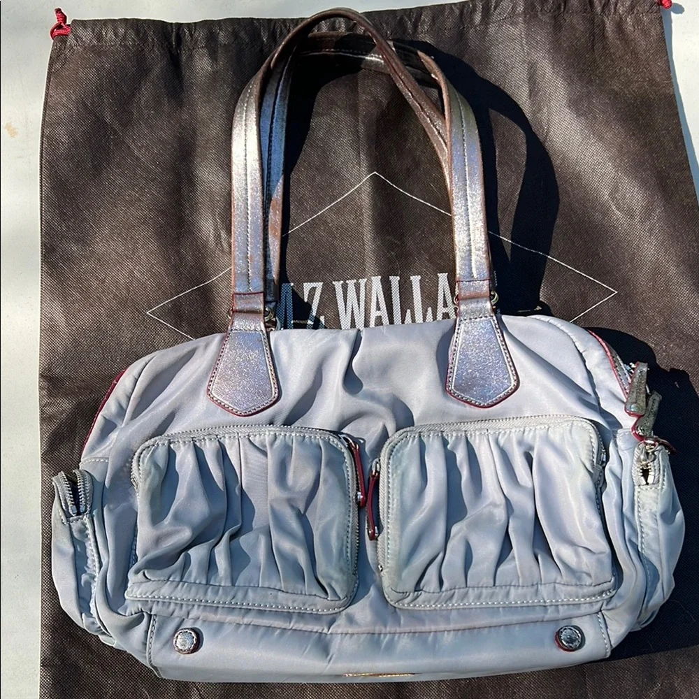 GUC MZ Wallace Nylon Gray Shoulder Bag - Picture 1 of 9